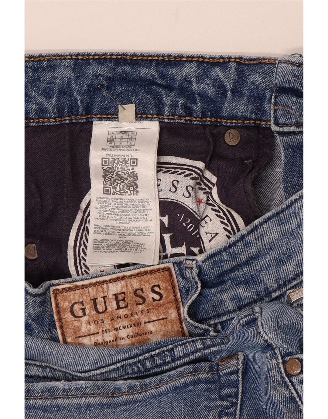 Guess Slim Jeans til mænd W31 L32 blå bomuld