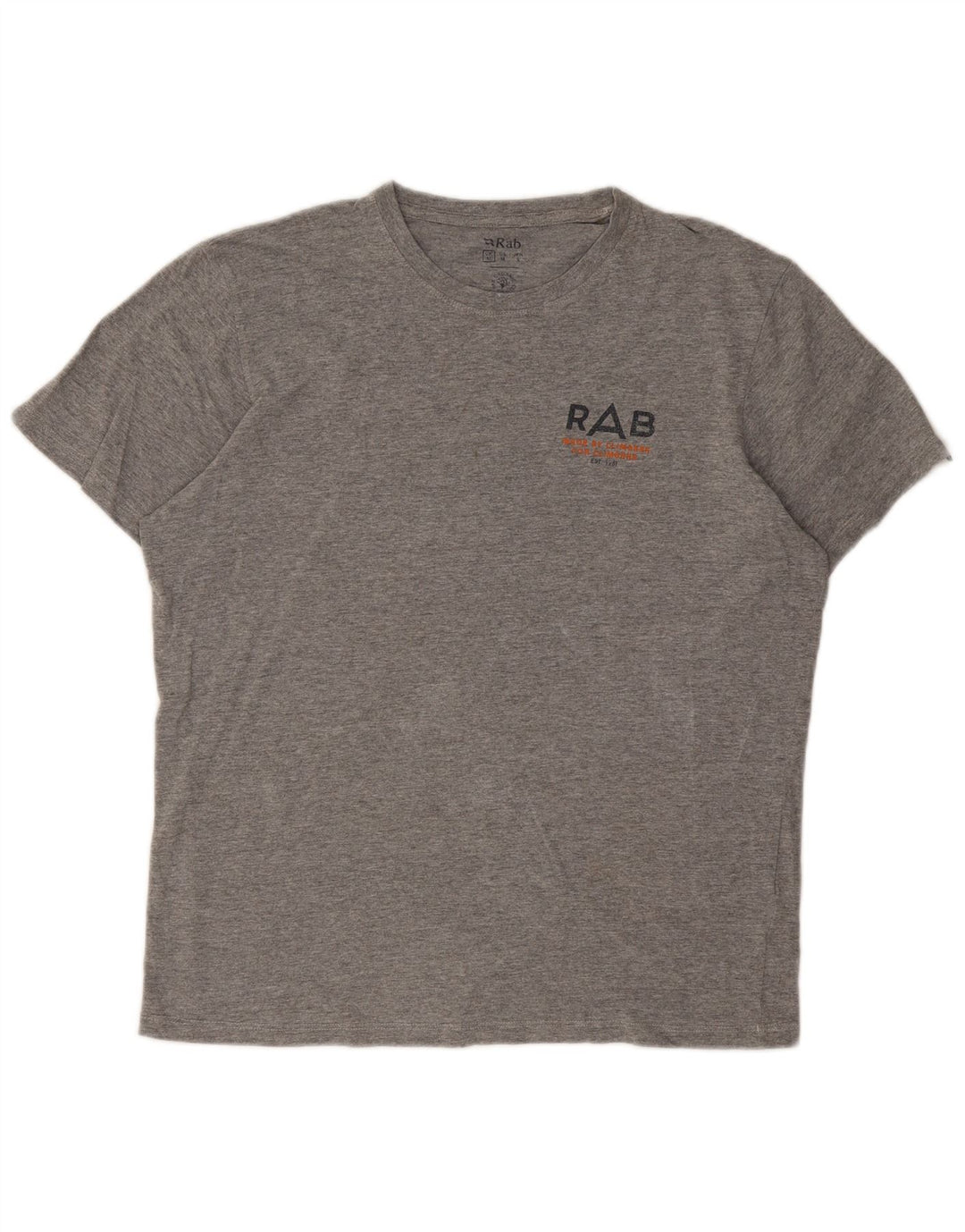 Rab Herre grafisk T-shirt Top Medium Grey Flecked Bomuld