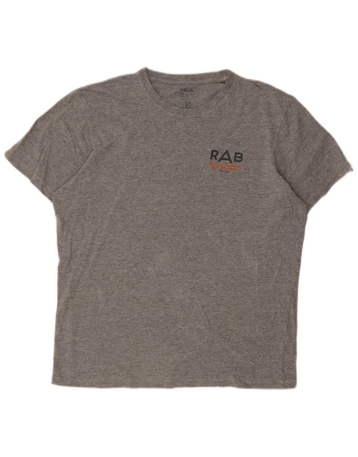 Rab Herre grafisk T-shirt Top Medium Grey Flecked Bomuld