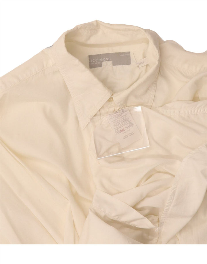 ICEBERG Mens Graphic Shirt IT 50 Medium White Cotton Vintage Iceberg and Second-Hand Iceberg from Messina Hembry 