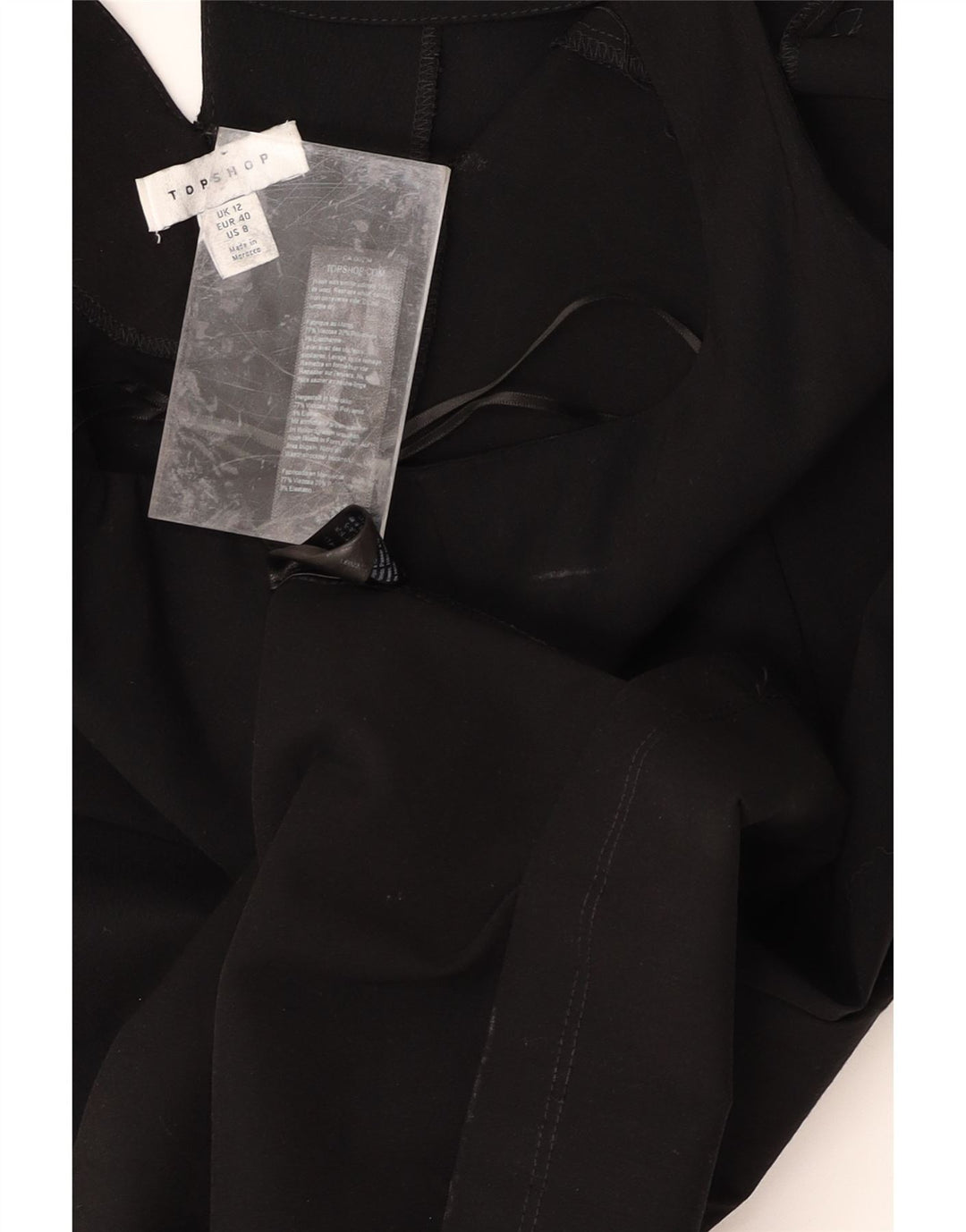 TOPSHOP Womens Halter Dress UK 12 Medium Black Viscose Vintage Topshop and Second-Hand Topshop from Messina Hembry 