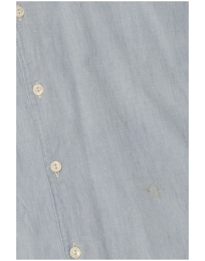 Ralph Lauren Dame Kortærmet Oversized skjorte US 4 Small Blue Cotton