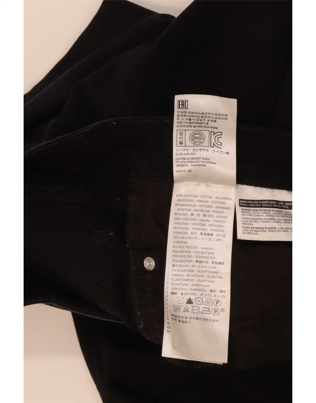 Levi's Dame 715 Bootcut Jeans W26 L32 Sort Bomuld