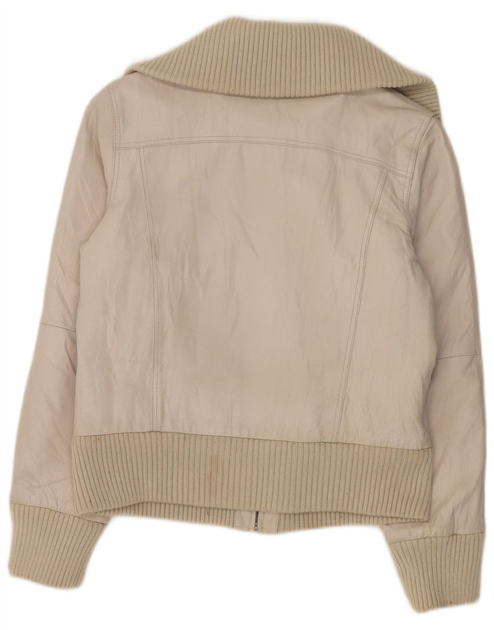 Conbipel Dame Læderjakke IT 48 XL Hvid Læder