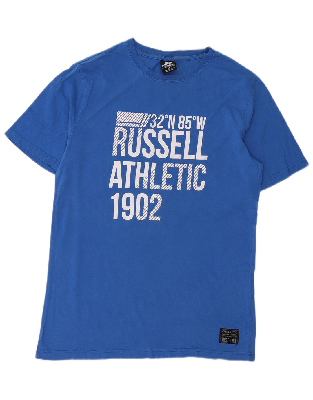 RUSSELL ATHLETIC Herre grafisk T-shirt top mellemblå bomuld