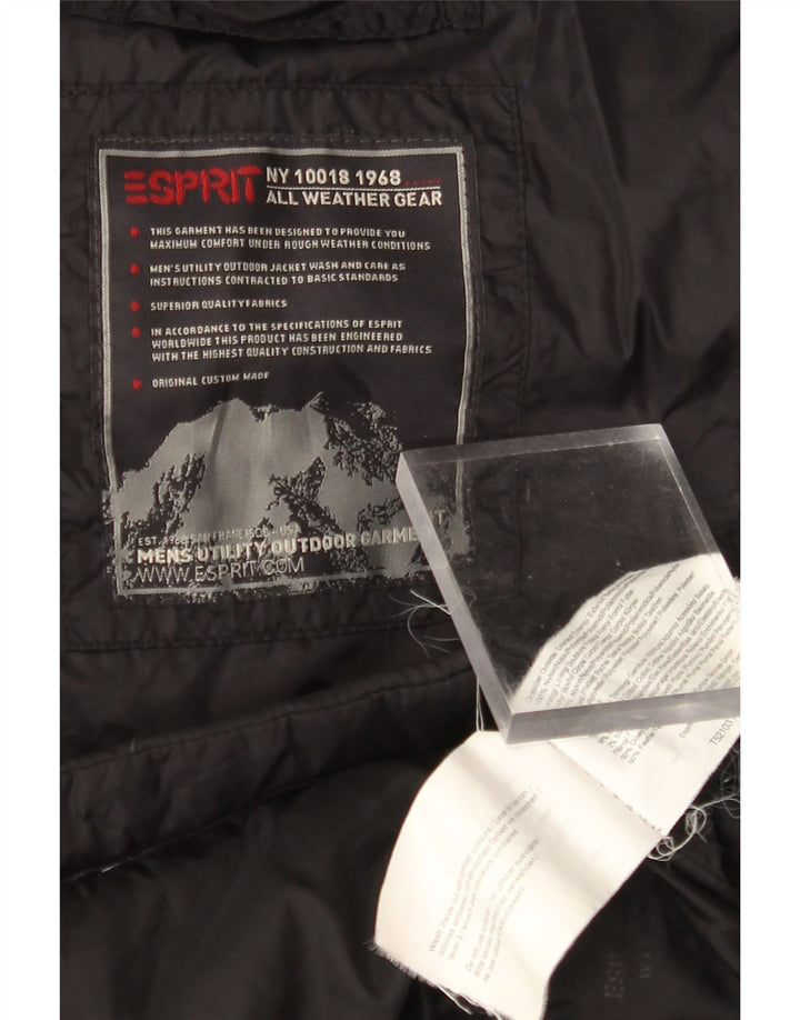 ESPRIT Herre Polstret Gilet UK 38 Medium Sort Nylon