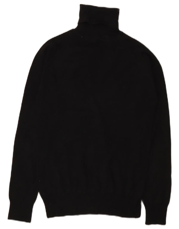 Zara Dame Rullehals Sweater UK 14 Stor Sort Bomuld