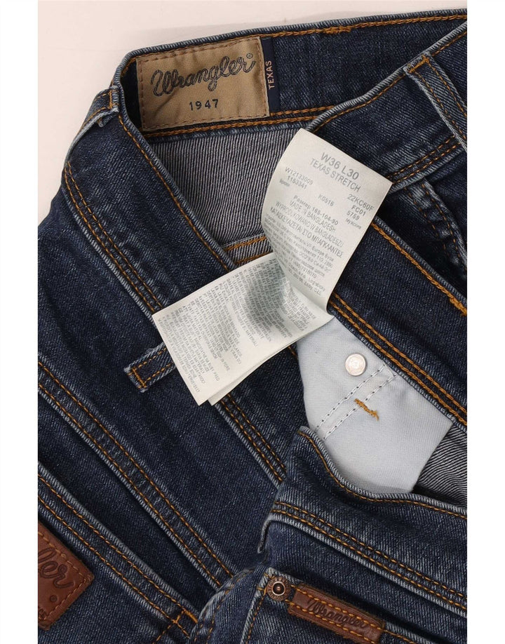 Wrangler Herre Texas Stretch Straight Jeans W36 L26 Blå Bomuld