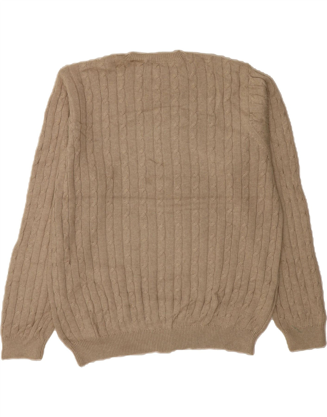 IZOD Mens Crew Neck Jumper Sweater 2XL Beige Cotton Vintage Izod and Second-Hand Izod from Messina Hembry 