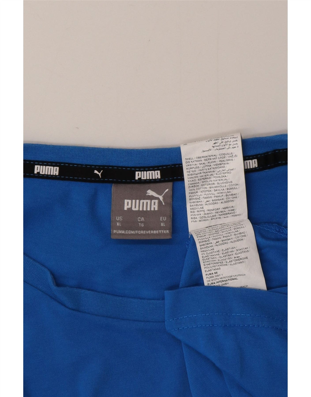 PUMA Herre T-Shirt Top XL Blå Bomuld