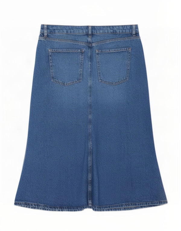 Marks & Spencer Womens Denim Skirt UK 16 Large W34 Blue Cotton