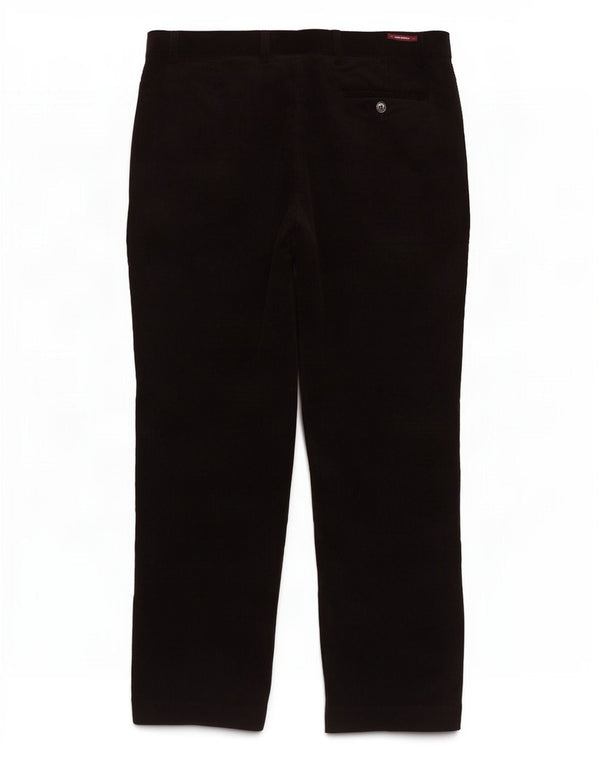 Marks & Spencer Mens Tailored Straight Corduroy Trousers W38 L29 Black