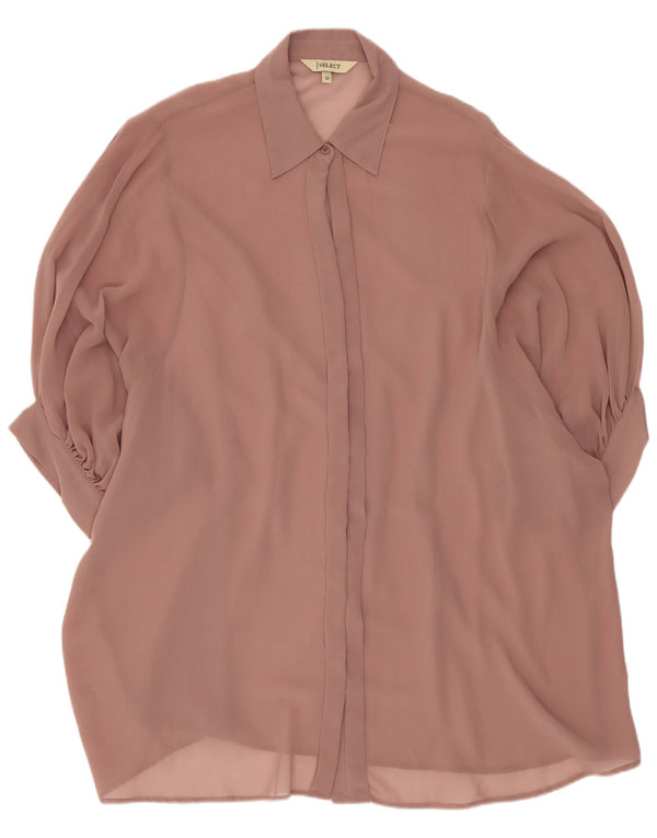 Vintage kortærmet skjortebluse til kvinder IT 52 2XL Pink