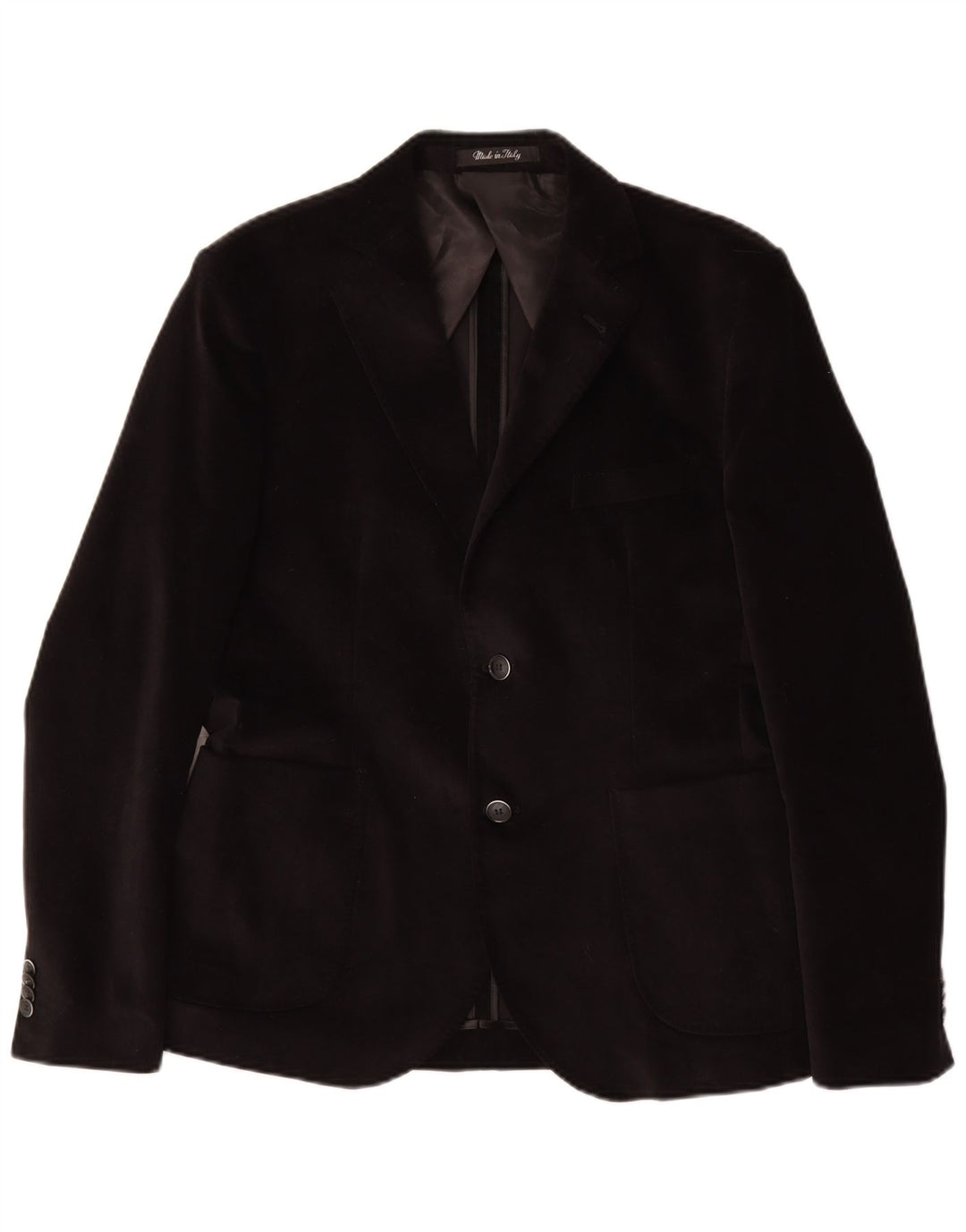 VINTAGE Herre 2-knaps blazerjakke IT 50 Stor sort bomuld