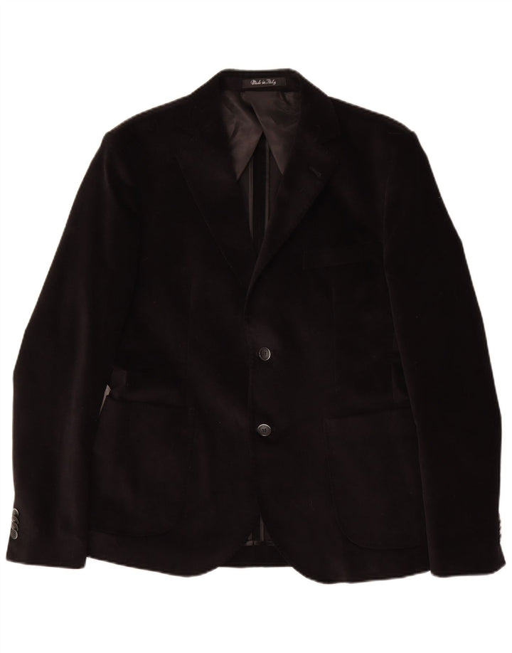 VINTAGE Herre 2-knaps blazerjakke IT 50 Stor sort bomuld