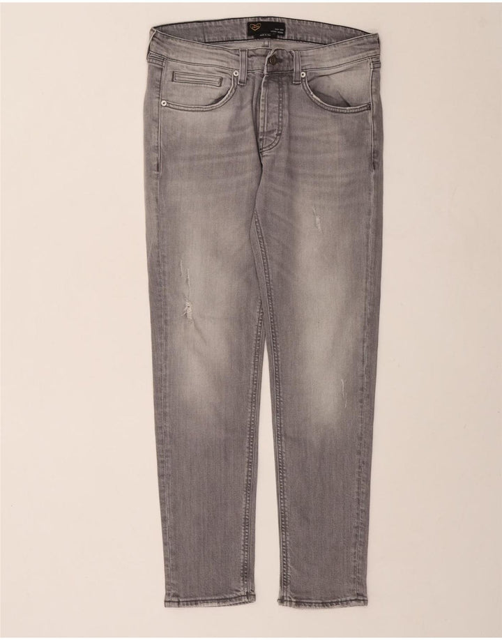 POP 84 Mænd Distressed Slim Jeans W33 L29 Grå Bomuld