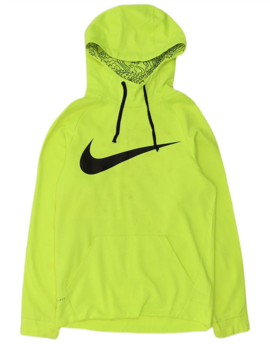 Nike Herre Dri Fit Grafisk Hoodie Jumper Lille grøn polyester