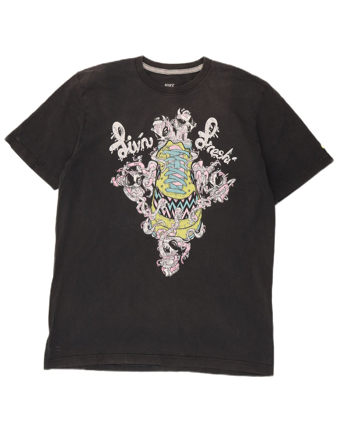 Nike Herre Standard Fit Grafisk T-Shirt Top Stor Sort