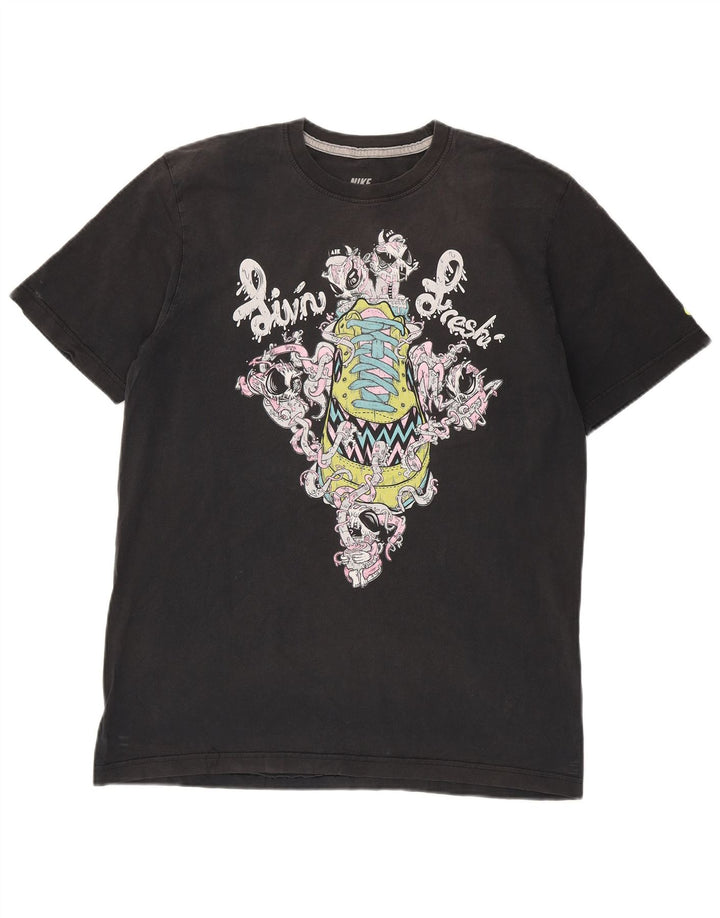 Nike Herre Standard Fit Grafisk T-Shirt Top Stor Sort