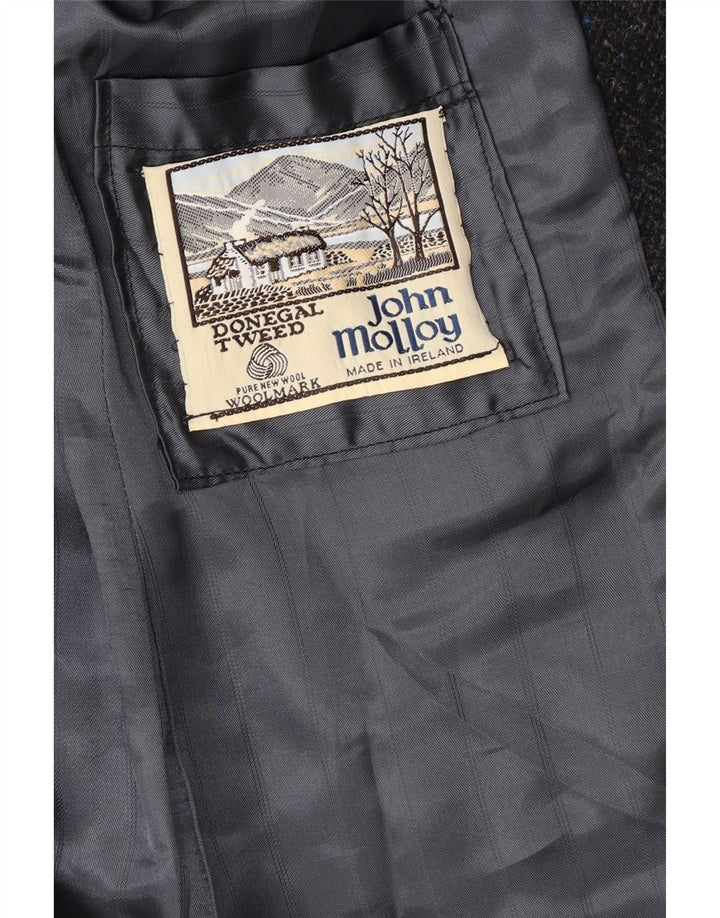 JOHN MOLLOY Dame Donegal Tweed Blazer Jacket UK 12 Medium Grey