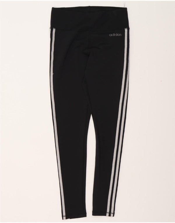 ADIDAS Womens Climalite Leggings UK 12/14 Medium Black Polyester