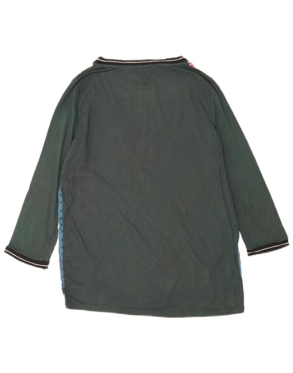 Desigual Womens Graphic Top 3/4 Sleeve UK 10 Small Green Floral