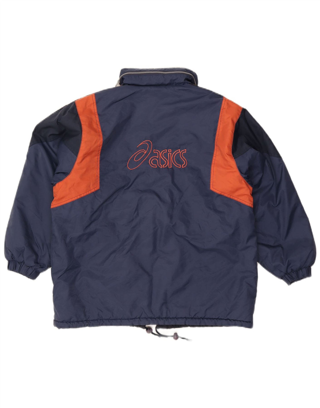 Asics Herre Graphic Windbreaker Jacket UK 38 Medium Navy Blue Colourblock