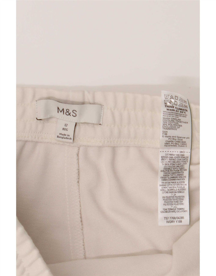 Marks & Spencer Træningsdragtsbukser til kvinder UK 12 Medium Off White