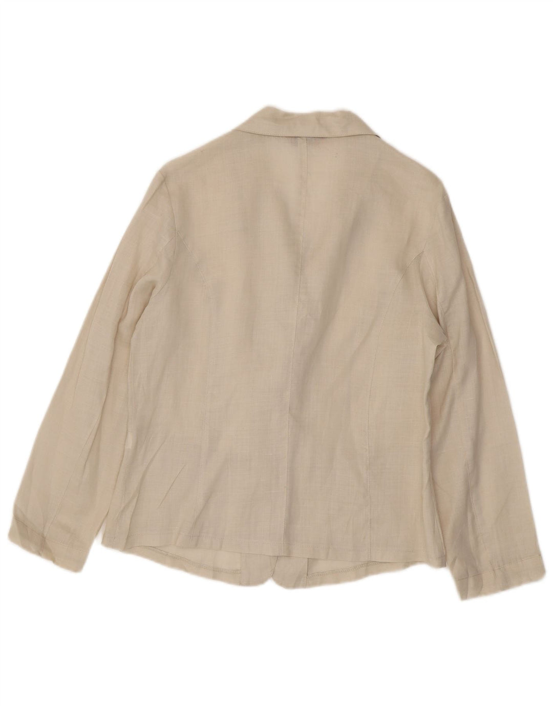 Vintage dameskjorte bluse UK 14 Medium Beige Linen