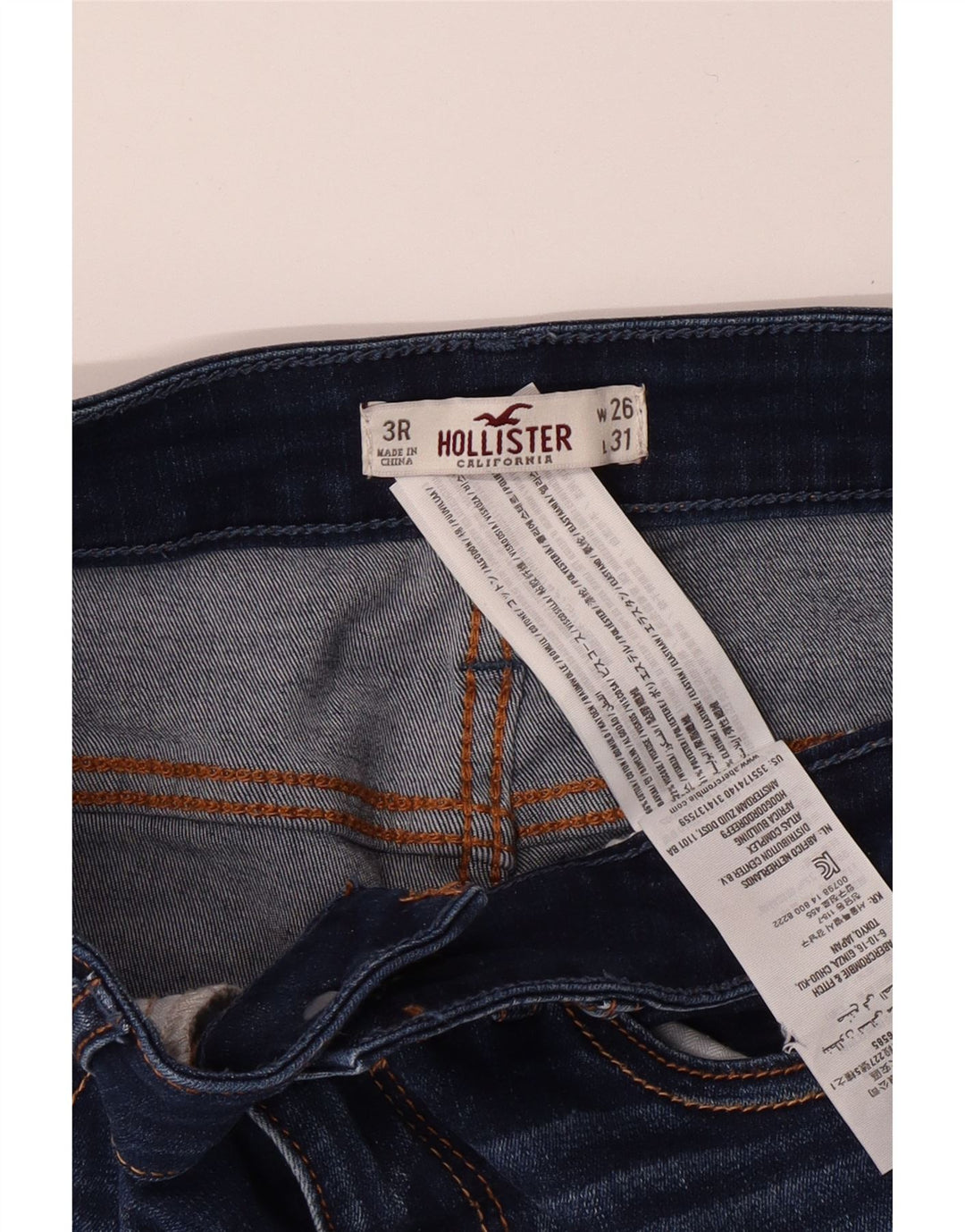 HOLLISTER Dame Distressed Skinny Jeans US 3 XS W26 L31 Blå Bomuld