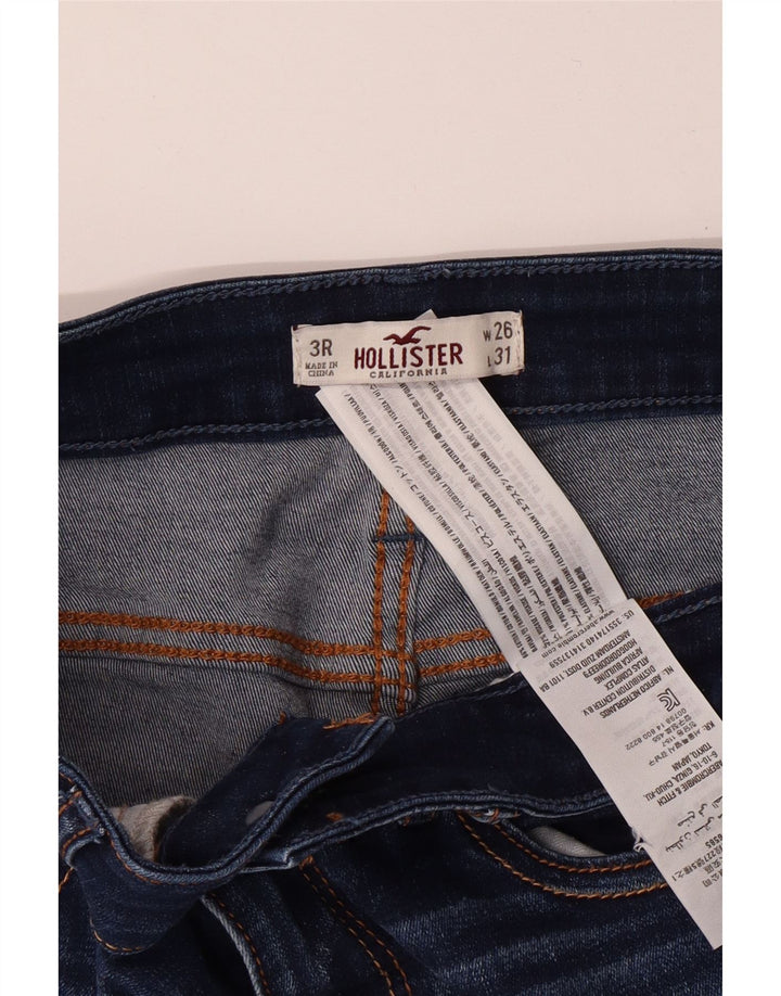HOLLISTER Dame Distressed Skinny Jeans US 3 XS W26 L31 Blå Bomuld
