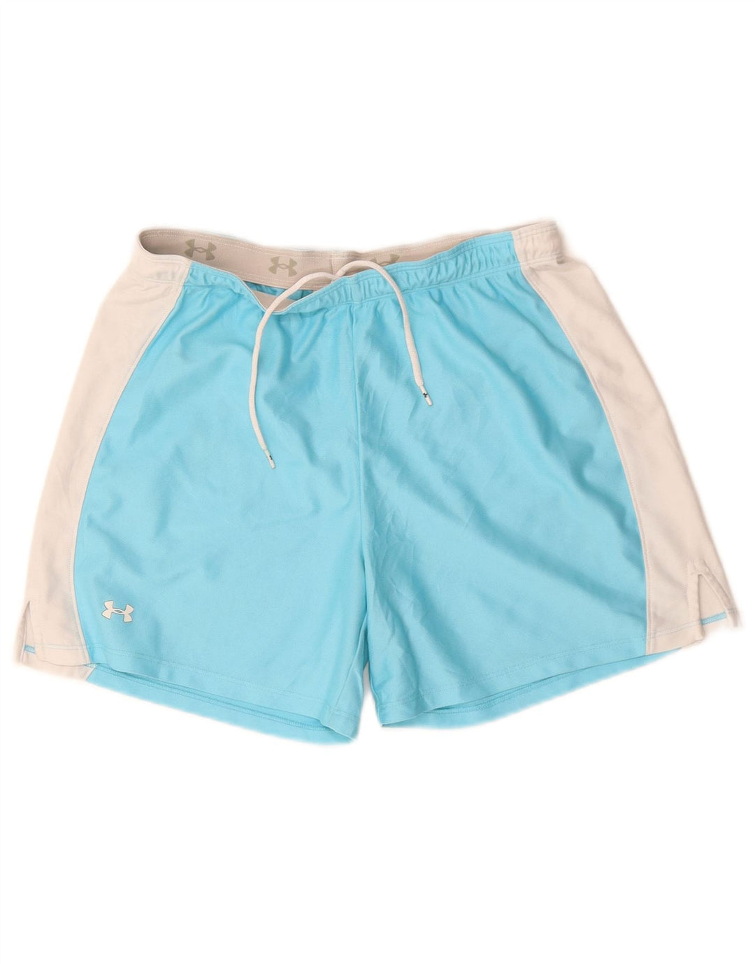 Under Armour Dame Sports Shorts UK 8 Small Blue Colourblock Polyester