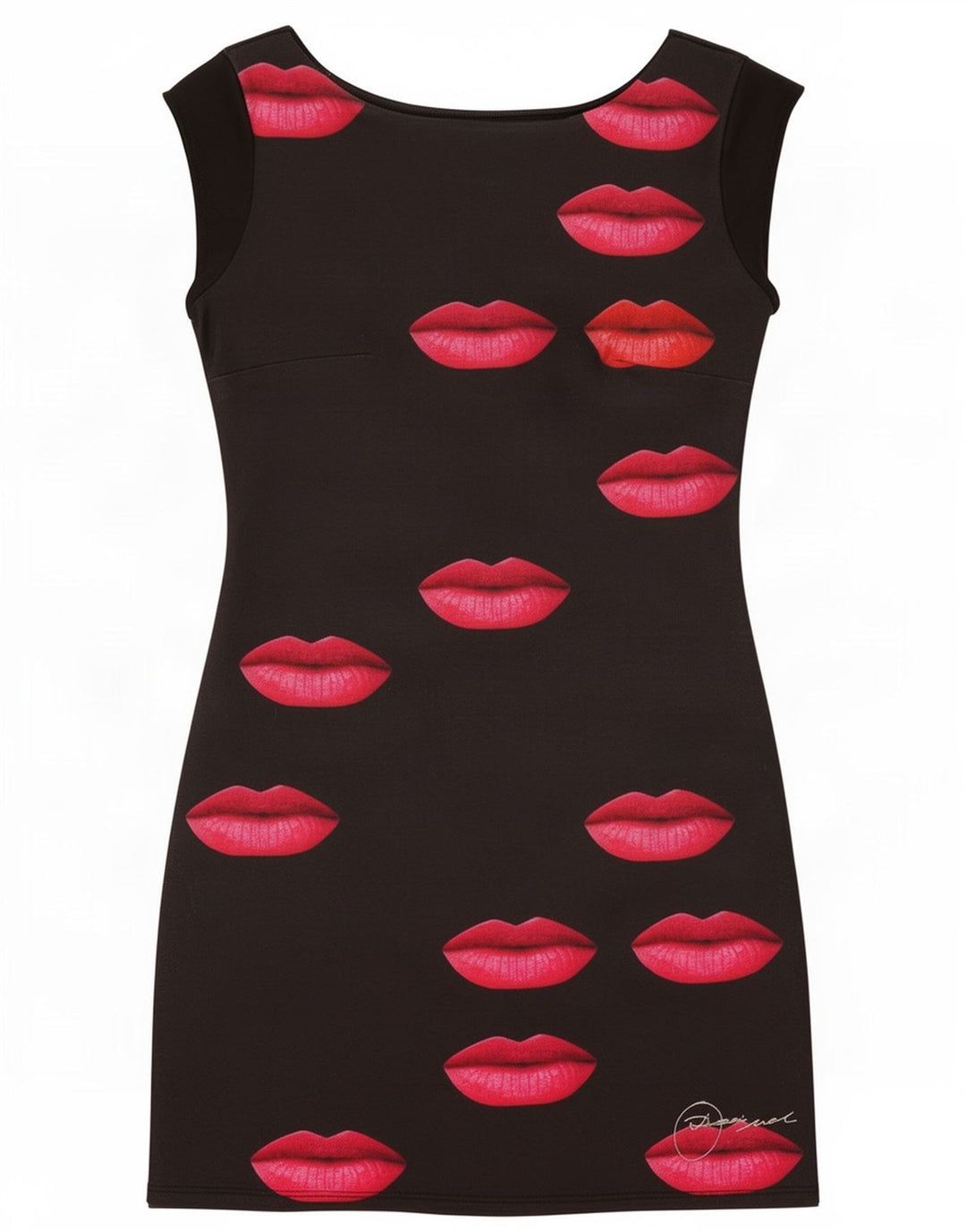 Desigual Kvinders Graphic Sheath Dress UK 12 Medium Black