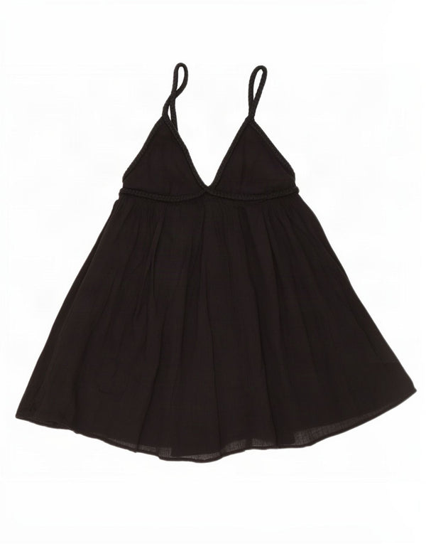 Zara Womens Playsuit UK 12 Medium Black Cotton