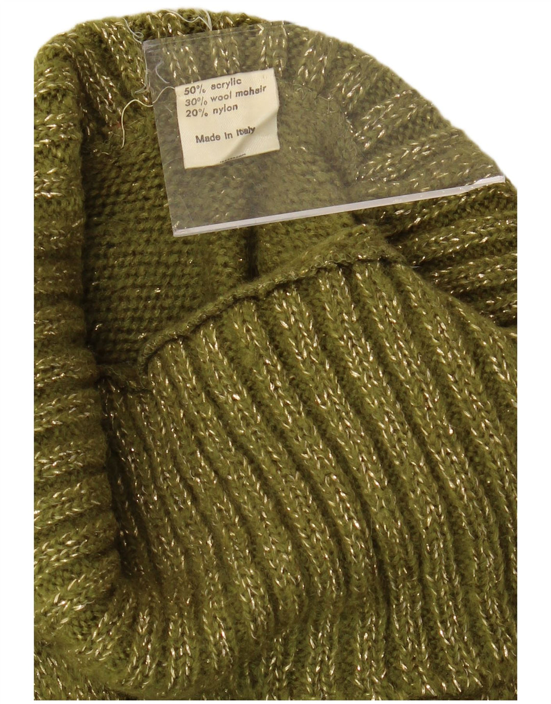 VINTAGE Dame Rullehals Sweater UK 16 Stor Grøn Flecked Acryl