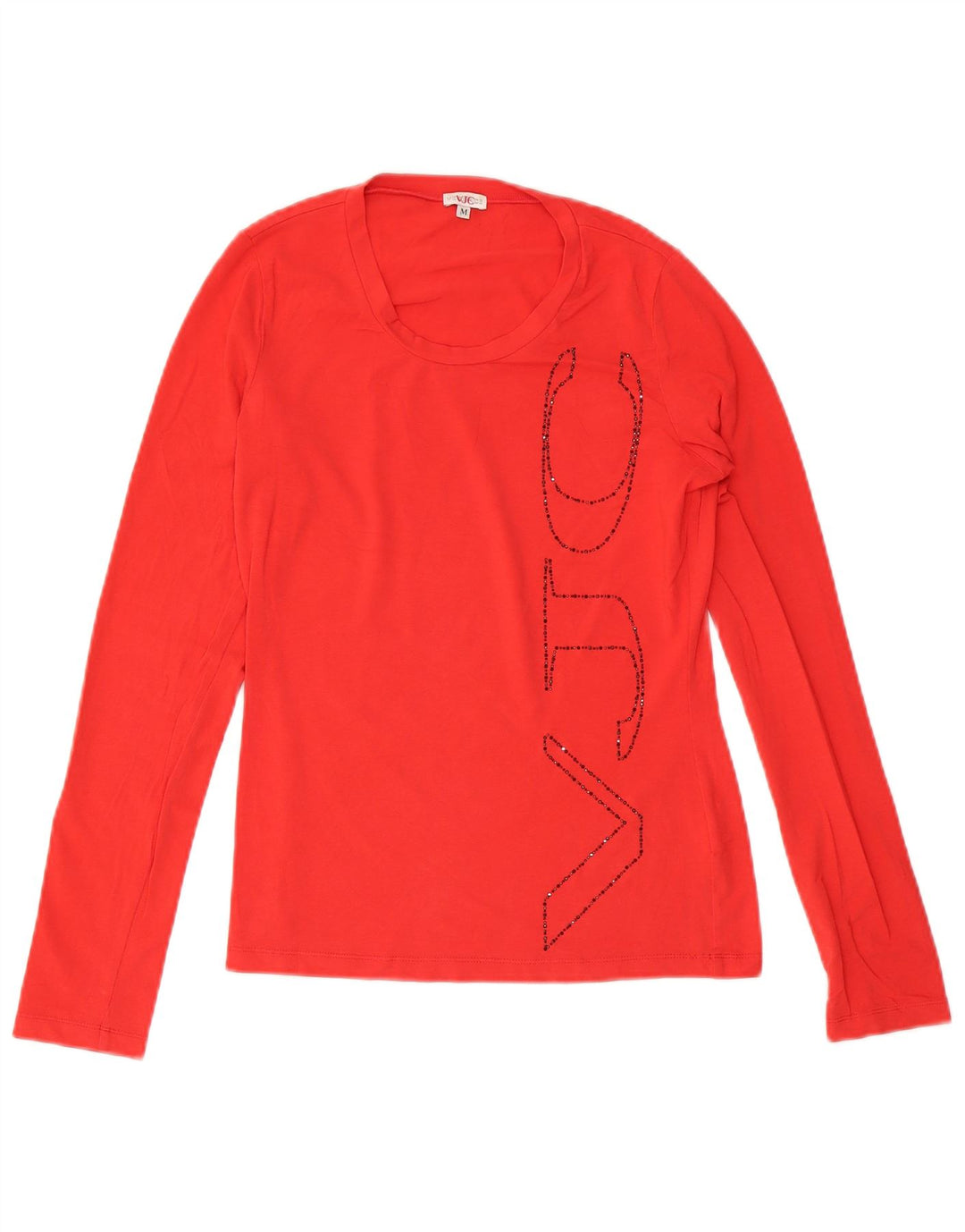 Versace Dame Grafisk Top Langærmet UK 12 Medium Rød Bomuld