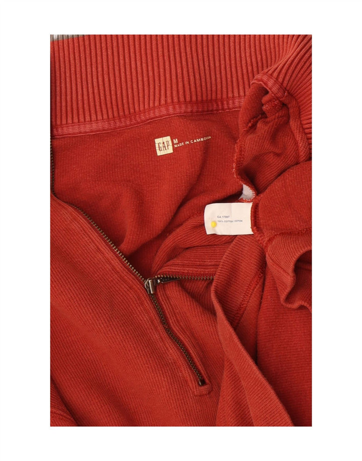 Gap Herre Zip Neck Sweatshirt Jumper Medium Rød Bomuld