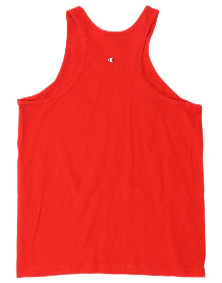 Champion Kvinder Grafisk Vest Top UK 16 Large Red Bomuld