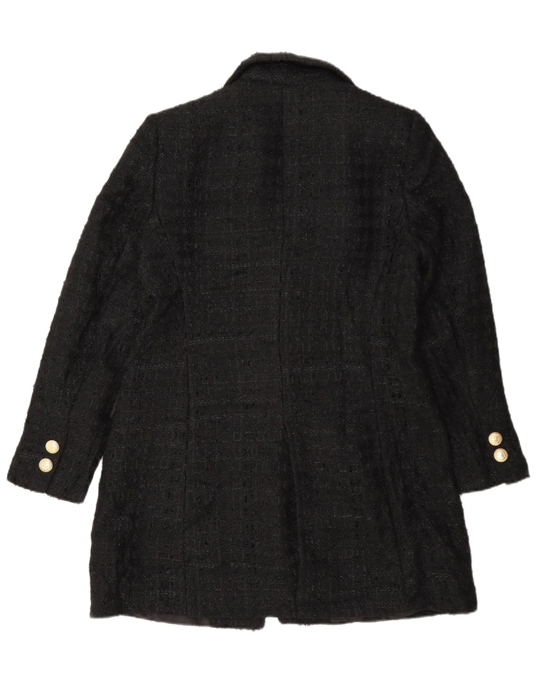 Zara Dame Overfrakke UK 16 Large Black Flecked