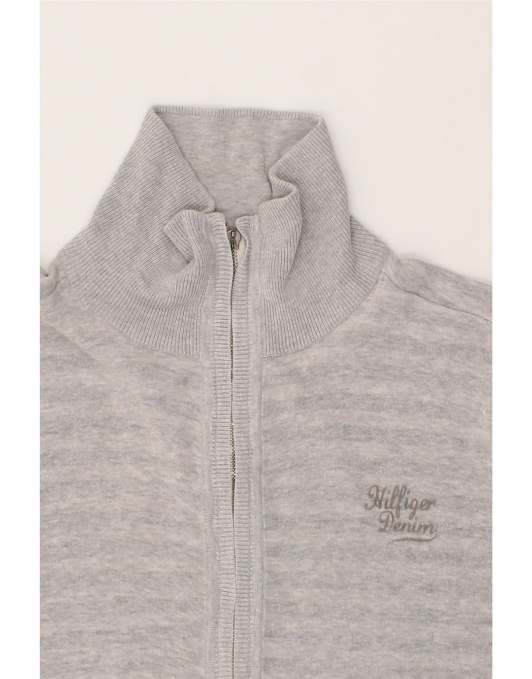 TOMMY HILFIGER Womens Tracksuit Top Jacket UK 16 Large Grey Striped Vintage Tommy Hilfiger and Second-Hand Tommy Hilfiger from Messina Hembry 