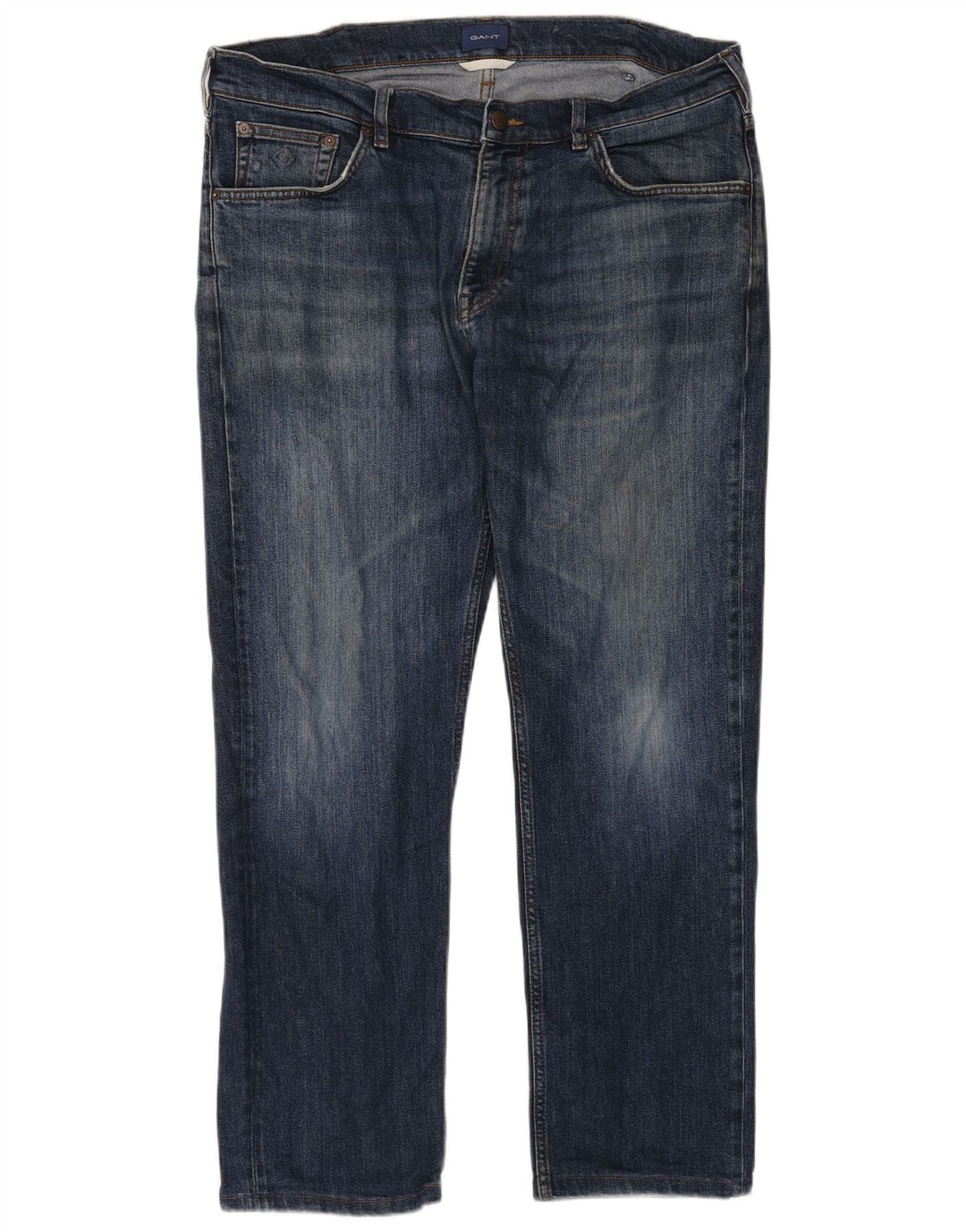 Gant Herre Regular Straight Jeans W36 L32 Blå Bomuld
