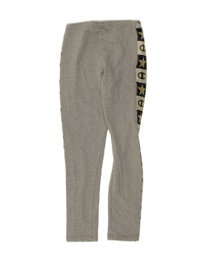 CHAMPION Womens Graphic Leggings UK 12 Medium Grey Geometric Cotton | Vintage Champion | Thrift | Second-Hand Champion | Used Clothing | Messina Hembry 