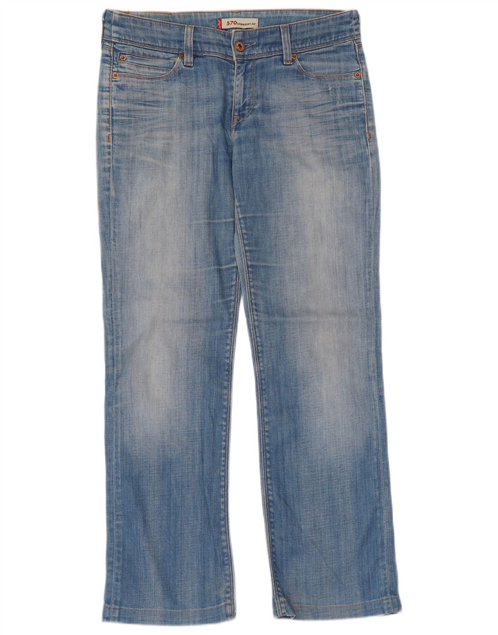Levi's Dame 570 Straight Jeans W34 L29 Blå Bomuld