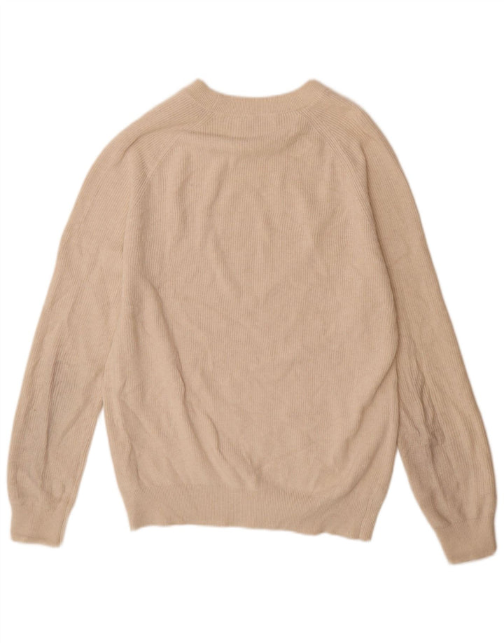 Zara Herre Boat Neck Jumper Sweater Medium Off White Bomuld
