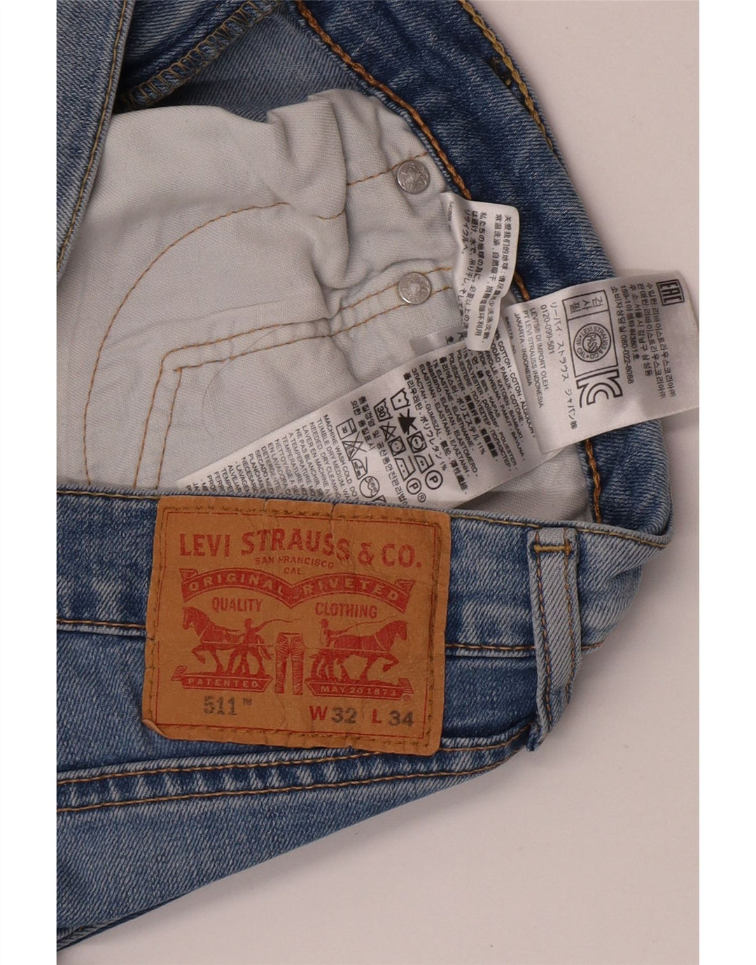Levi's Herre 511 Slim Jeans W32 L34 Blå Bomuld