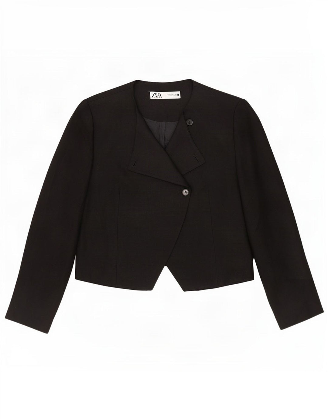 Zara Dame 1 Knap Blazer Jacket UK 18 XL Sort Viscose