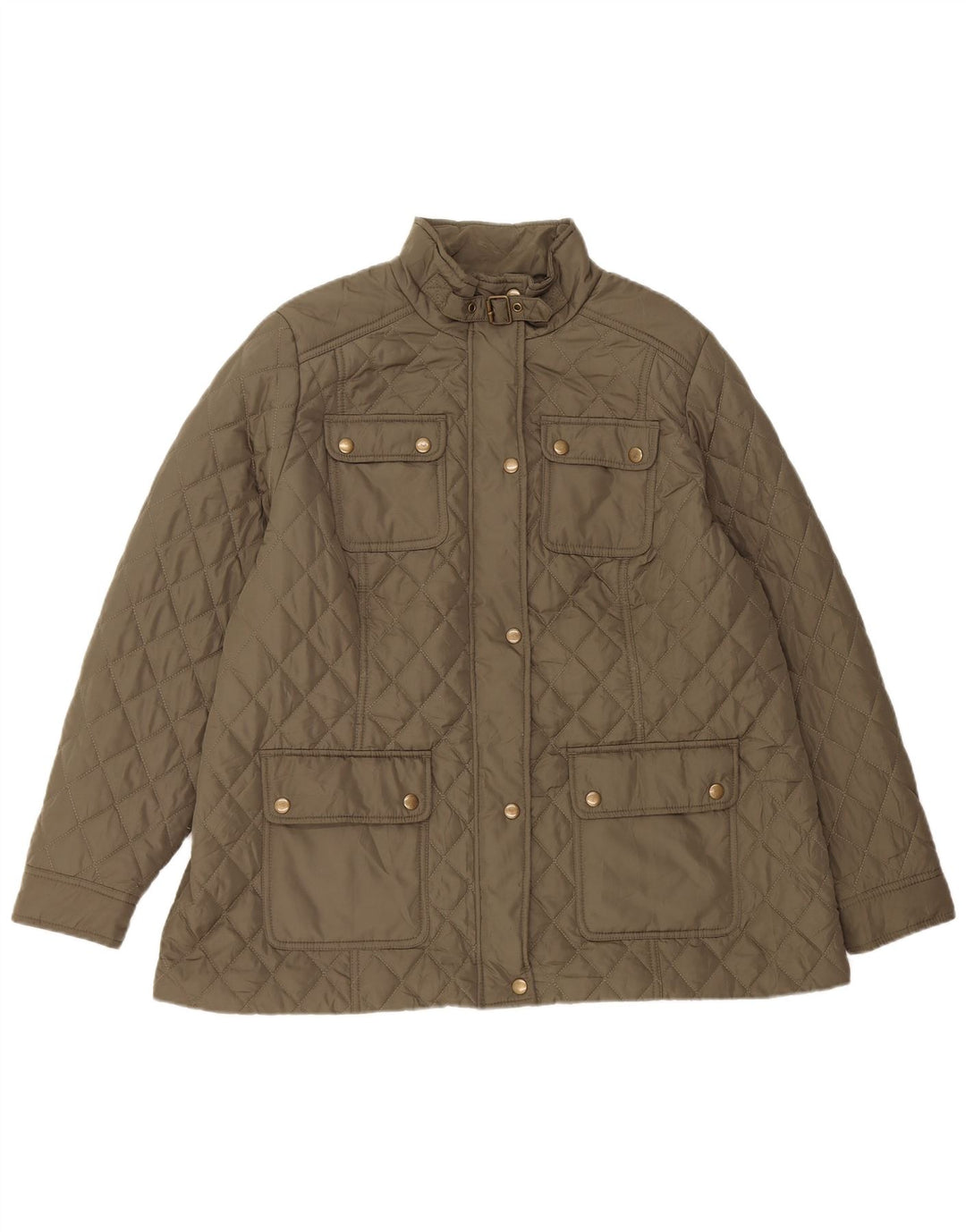 Marks & Spencer Quiltet jakke til kvinder UK 18 XL Khaki Polyester