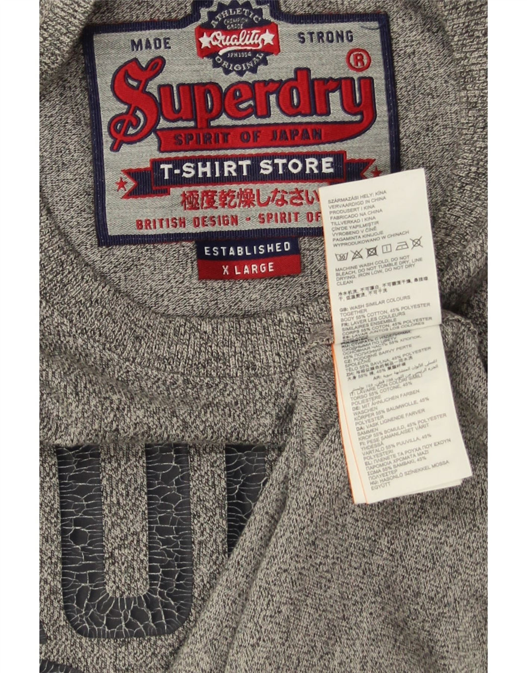 Superdry Herre T-Shirt XL Grå Flecked