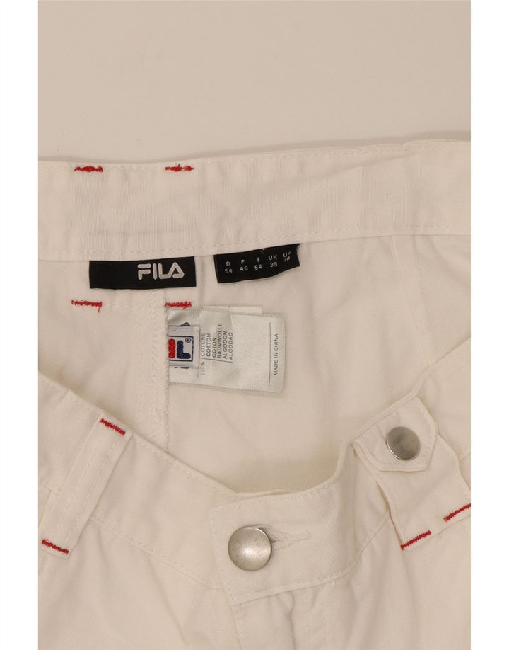 FILA Mens Cargo Shorts W38 XL White Cotton Vintage Fila and Second-Hand Fila from Messina Hembry 