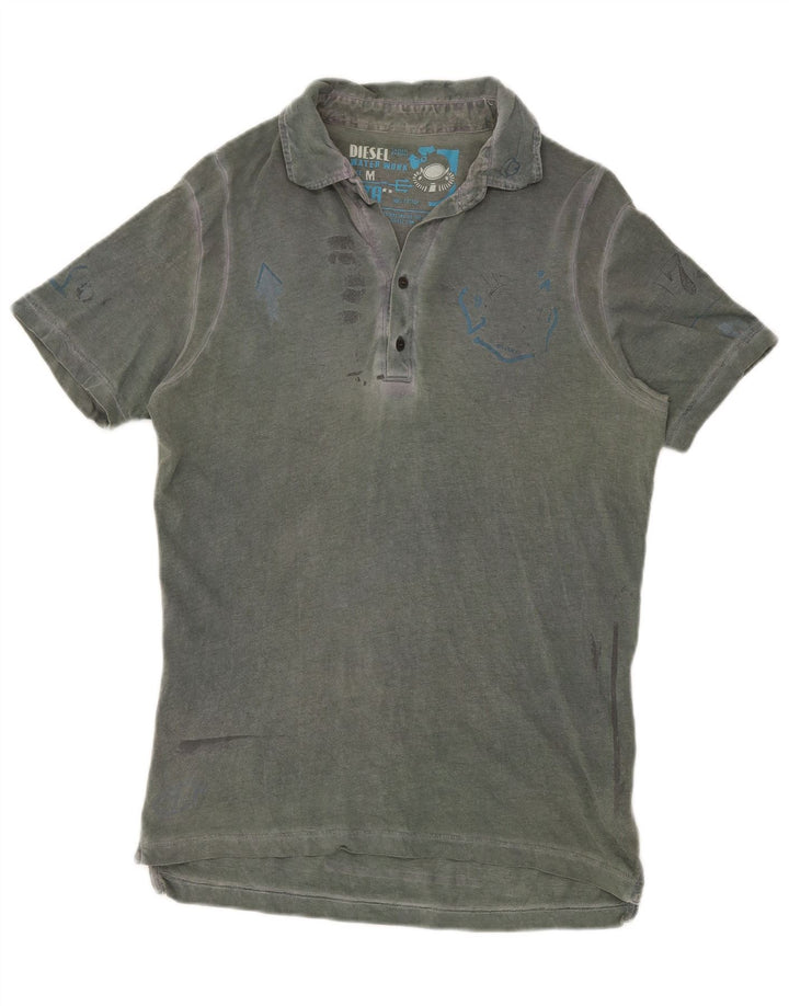 Diesel Herre grafisk poloshirt Medium Grøn Bomuld